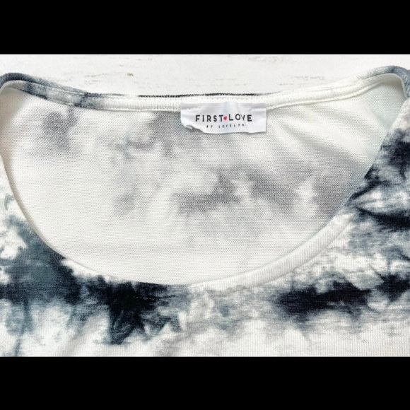 First Love Vici Black White Tie Dye Maxi Dress Size S Small - Picture 6 of 7